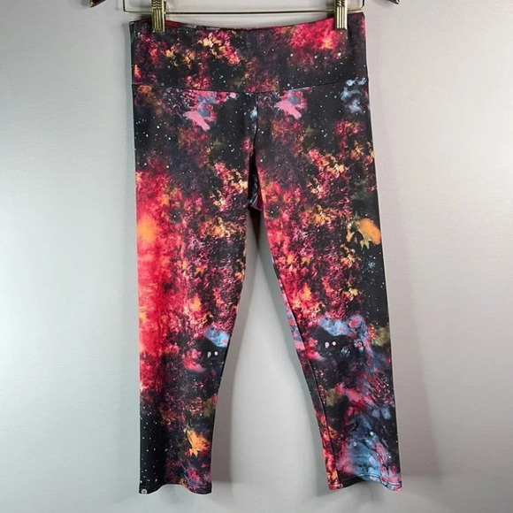 ONZIE Galaxy Pattern High Waist Leggings Multicoloured Spacecore Print Size S/M - Picture 10 of 10